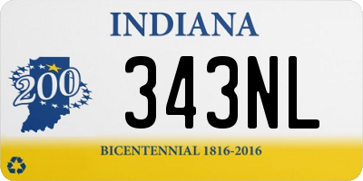 IN license plate 343NL