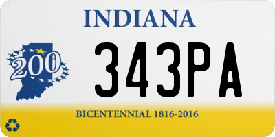 IN license plate 343PA