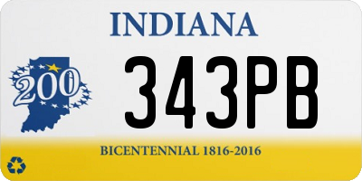 IN license plate 343PB