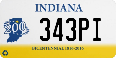 IN license plate 343PI