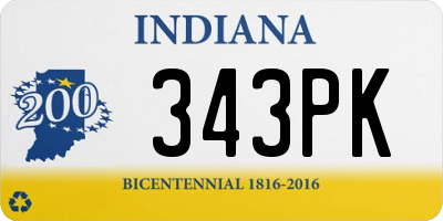 IN license plate 343PK