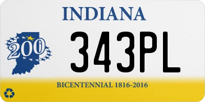 IN license plate 343PL