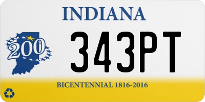 IN license plate 343PT