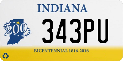 IN license plate 343PU