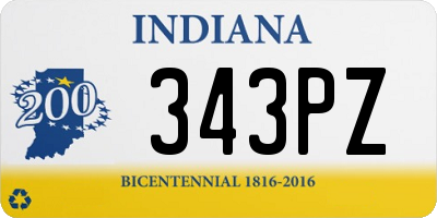 IN license plate 343PZ