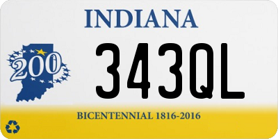 IN license plate 343QL