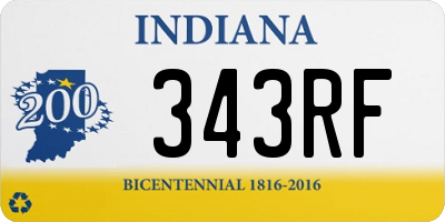 IN license plate 343RF