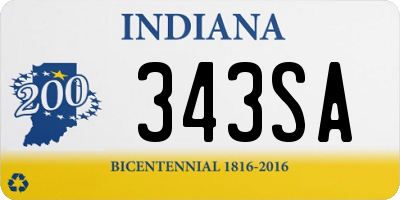 IN license plate 343SA