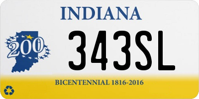 IN license plate 343SL