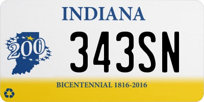 IN license plate 343SN