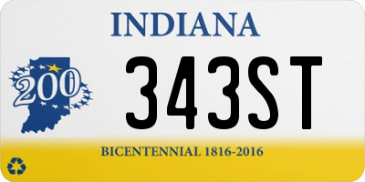 IN license plate 343ST