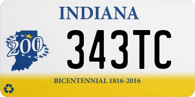 IN license plate 343TC