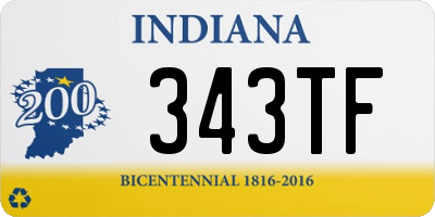 IN license plate 343TF