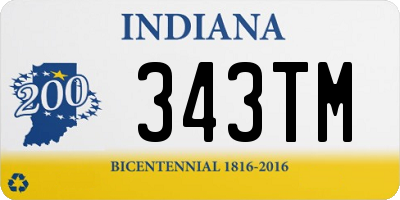 IN license plate 343TM