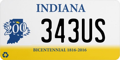 IN license plate 343US