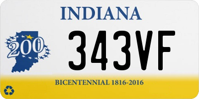 IN license plate 343VF