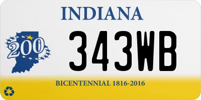 IN license plate 343WB