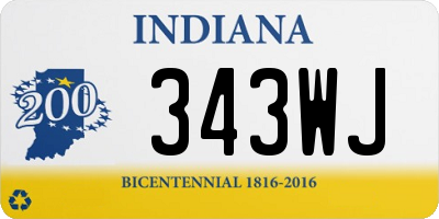 IN license plate 343WJ