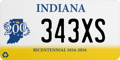 IN license plate 343XS