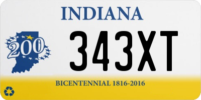 IN license plate 343XT