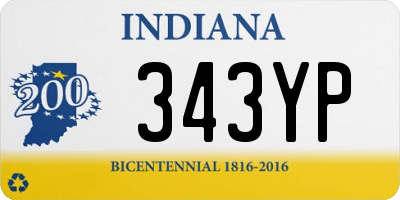 IN license plate 343YP
