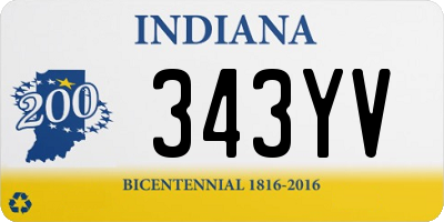 IN license plate 343YV