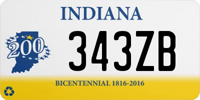 IN license plate 343ZB