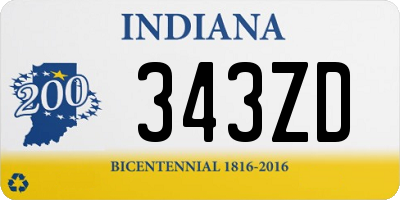 IN license plate 343ZD