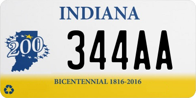 IN license plate 344AA