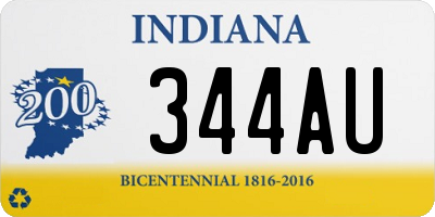 IN license plate 344AU