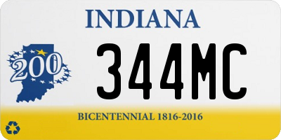 IN license plate 344MC