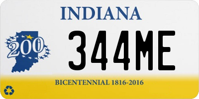 IN license plate 344ME