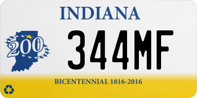 IN license plate 344MF