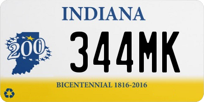 IN license plate 344MK