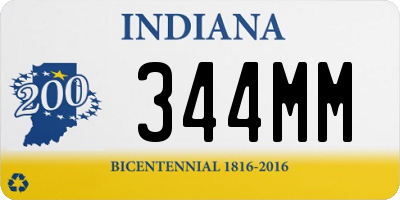 IN license plate 344MM