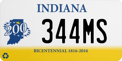 IN license plate 344MS