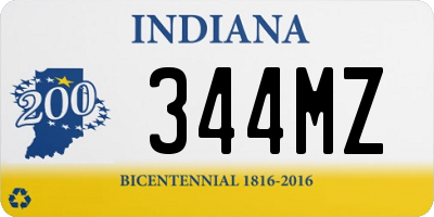 IN license plate 344MZ