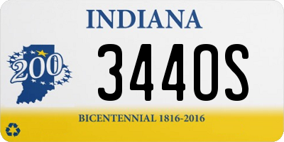 IN license plate 344OS