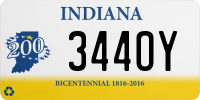 IN license plate 344OY