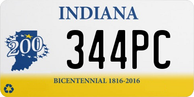 IN license plate 344PC