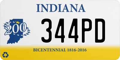 IN license plate 344PD