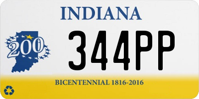 IN license plate 344PP