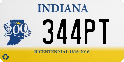 IN license plate 344PT