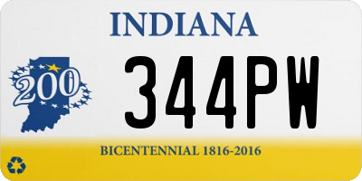 IN license plate 344PW