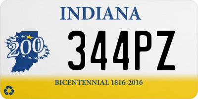 IN license plate 344PZ