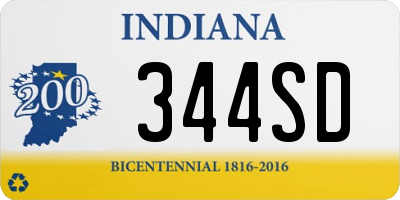 IN license plate 344SD