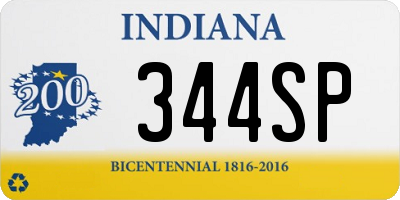 IN license plate 344SP