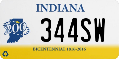 IN license plate 344SW