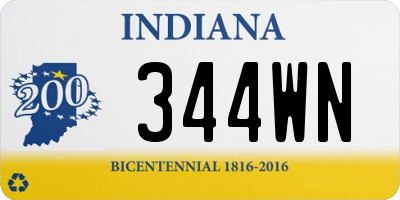 IN license plate 344WN