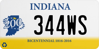 IN license plate 344WS